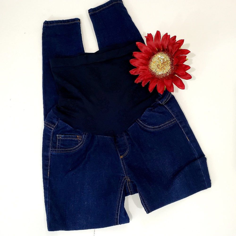 Jessica Simpson Maternity Dark Wash Skinny Jegging Size PL Secret Fit Belly EUC - Picture 2 of 10